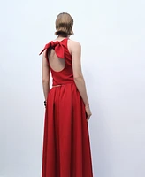 Mango Women's Back Bow Detail Crop Top