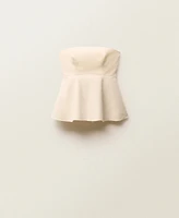 Mango Women's Strapless Peplum Top