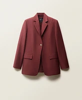 Mango Women's Linen-Blend Suit Jacket