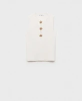 Mango Women's Jewel Buttons Knitted Top