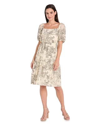 R & M Richards Petites Printed Dress