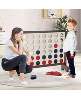 Giant 4-in-a-row Game Set Wooden Jumbo 4-to-Score with Carrying Bag