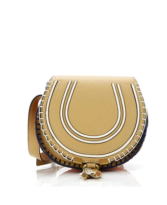 Pre-Owned Chloe Small Marcie Crossbody Bag Leather with Constrast Stitch Detail