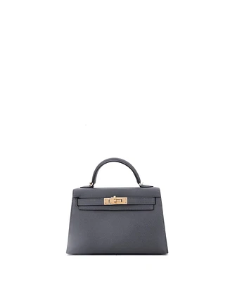 Pre-Owned Hermes Kelly 20 Handbag Grey Epsom with Permabrass Hardware