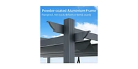 10 x 12 Feet Outdoor Aluminum Retractable Pergola Canopy Shelter Grape Trellis