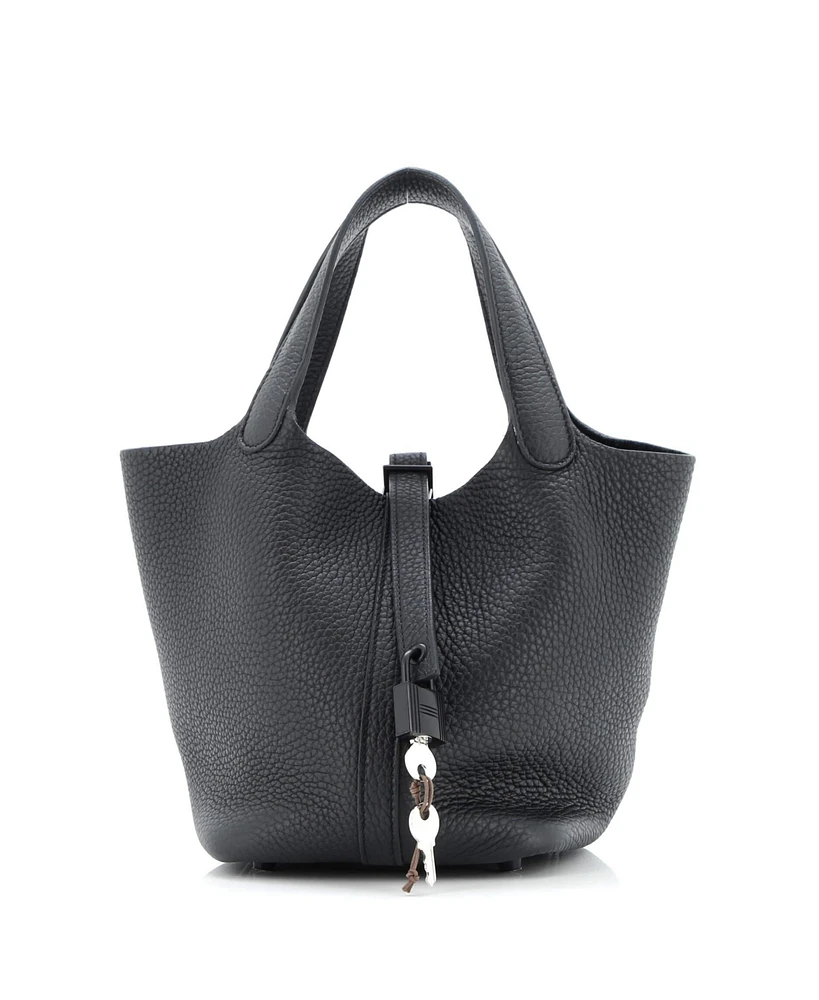 Pre-Owned Hermes Pm Monochrome Picotin Lock Bag Clemence