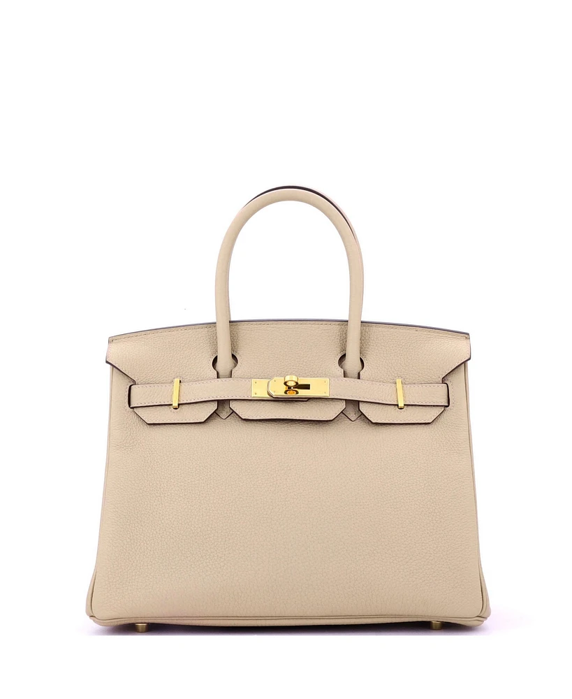 Pre-Owned Hermes Birkin 30 Handbag Light Togo with Gold Hardware