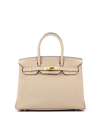Pre-Owned Hermes Birkin 30 Handbag Light Togo with Gold Hardware