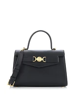 Pre-Owned Versace Small Medusa 95 Top Handle Bag Leather