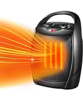 Zafro Portable Ceramic Space Heater, 750W/1500W Electric Heater with Thermostat, Overheat Protection, Quiet Fan for Home & Office