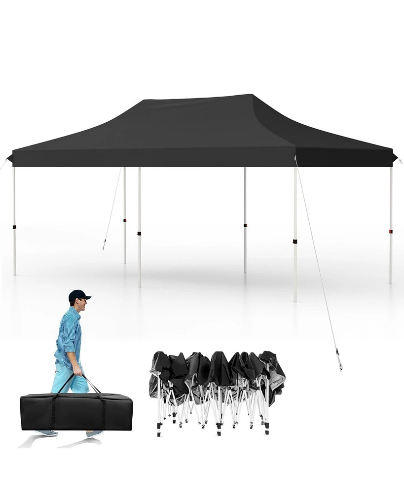 10 X 20 Ft Pop up Canopy Tent Foldable Portable Outdoor Gazebo with Carry Bag
