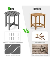 Gouun Set of 2 18 Inch Round Weather-Resistant Adirondack Side Tables