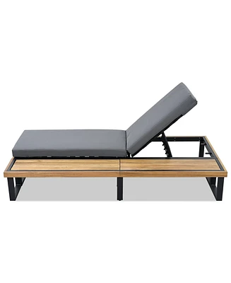 2 pieces Outdoor Chaise Lounge Chair Set with 5-Position Adjustable Backrest
