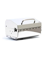 Camco Kuuma Stow N Go 125 Stainless Steel Gas Grill with Pedestal Mount, Silver