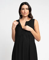 Seraphine Women's Maternity Zip Front Tiered Maxi Dress