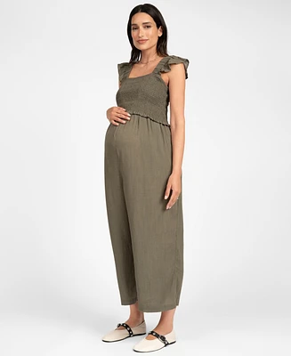 Seraphine Women's Maternity Linen Blend Jumpsuit