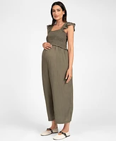 Seraphine Women's Maternity Linen Blend Jumpsuit