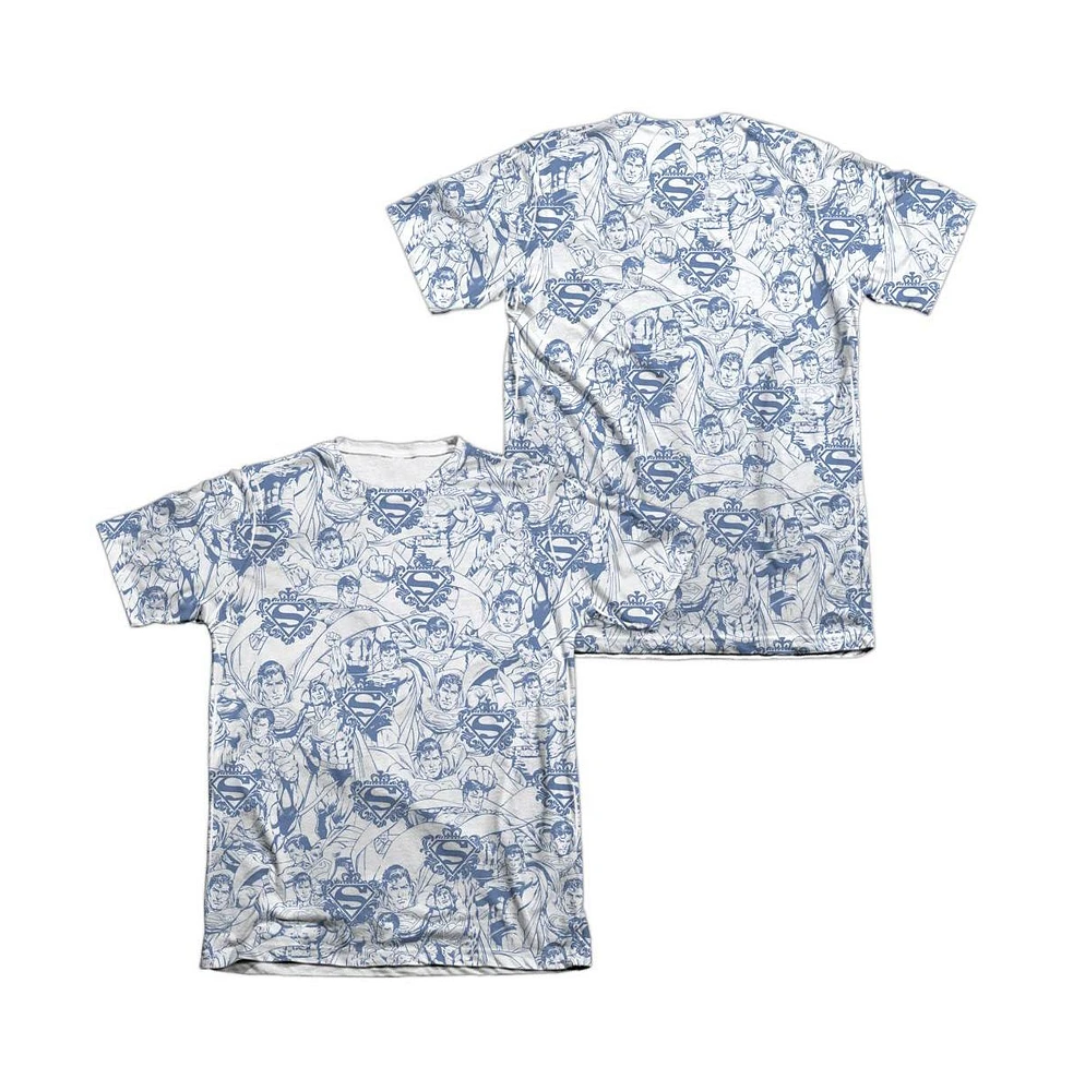 Superman Men's Super Is The Man (Front/Back Print) Adult 65/35 Poly/Cotton Short Sleeve Tee / T-Shirt