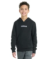 adidas Big Boys Long-Sleeve Essential Linear Embroidered Fleece Pullover Hoodie