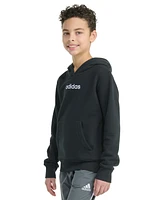 adidas Big Boys Long-Sleeve Essential Linear Embroidered Fleece Pullover Hoodie