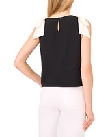 CeCe Women's V-Neck Contrast-Bow Sleeveless Top