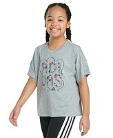 adidas Big Girls Short-Sleeve Drop-Shoulder Logo Graphic T-Shirt