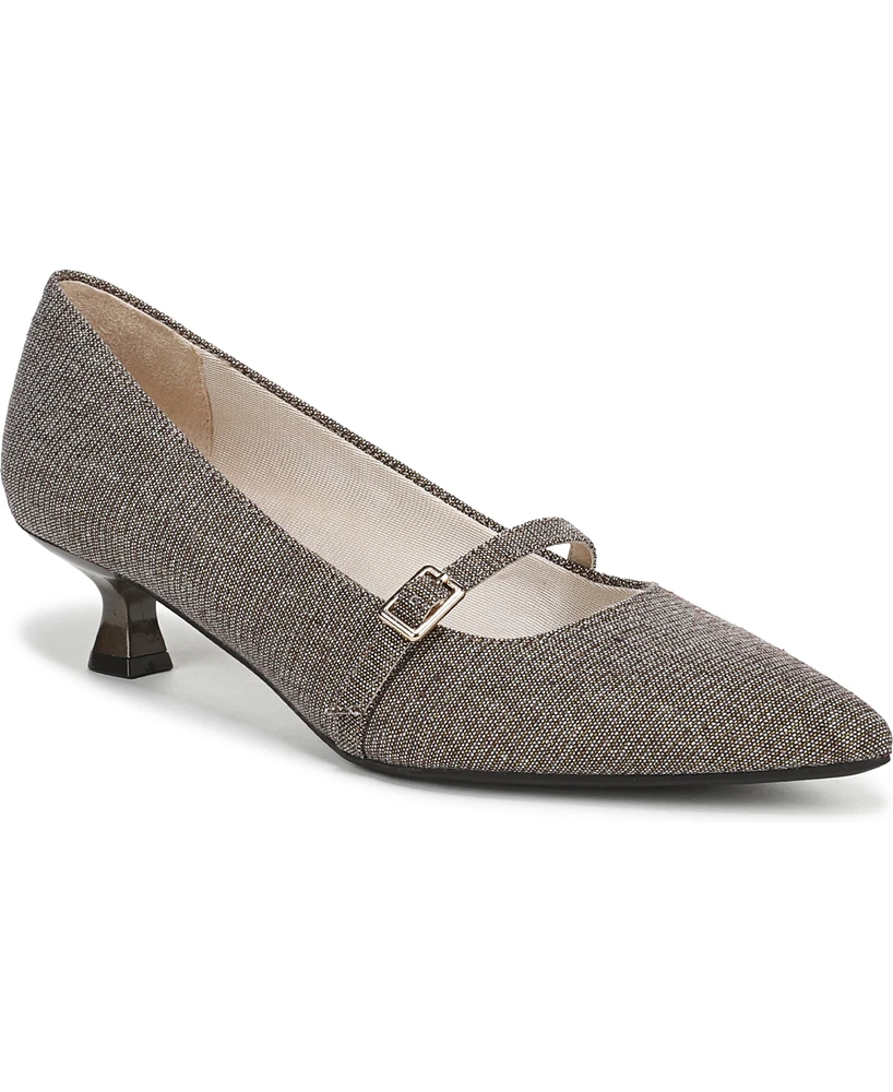 LifeStride Women's Madelyn Mary Jane Pointed Toe Kitten Heel Pumps