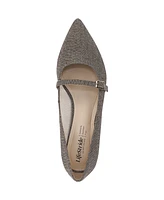 LifeStride Women's Madelyn Mary Jane Pointed Toe Kitten Heel Pumps