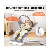 Slickblue Toddler Bouncer Folding Bouncer Seat Chair 0-9 Months with Toy Bar