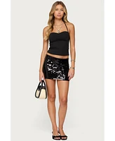 Edikted Women's Aphra Sequin Fringe Mini Skirt