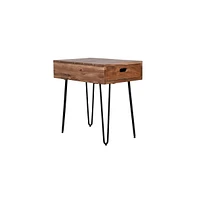 Rollins Solid Acacia Side End Table