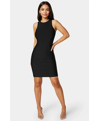 Bebe Women's Racer Neck Bandage Short Dress