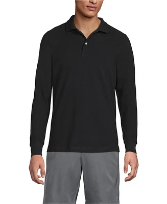 Lands' End School Uniform Men's Long Sleeve Mesh Polo Shirt