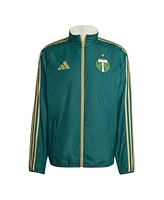 Adidas Men's Green/White Portland Timbers 2025 Anthem Reversible Full-Zip Jacket