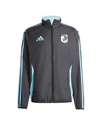 Adidas Men's Black/Light Blue Minnesota United Fc 2025 Anthem Reversible Full-Zip Jacket