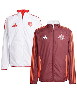 Adidas Men's Red/White Toronto Fc 2025 Anthem Reversible Full-Zip Jacket