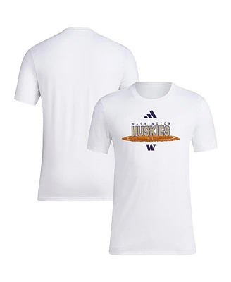 Adidas Men's White Washington Huskies Softball Pitcher's Circle T-Shirt