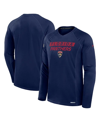 Fanatics Men's Navy Florida Panthers Authentic Pro Rink Tech Long Sleeve T-Shirt