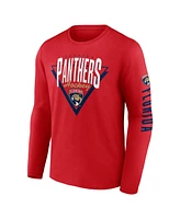 Fanatics Men's Red Florida Panthers Headline Long Sleeve T-Shirt