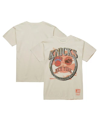 Mitchell & Ness Men's Tan New York Knicks Hardwood Classics Vintage Soul Crown Jewels T-Shirt