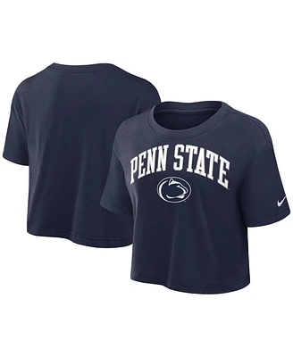 Nike Women's Navy Penn State Nittany Lions Athletic Prep Arch Performance Cropped T-Shirt