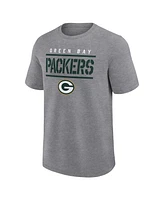 Logo Athletic Men's Heather Gray Green Bay Packers Top Notch T-Shirt