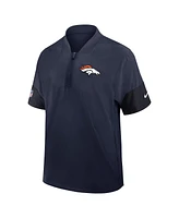 Nike Men's Navy Denver Broncos Sideline Short Sleeve Quarter-Zip Performance Coach Jacket