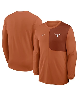 Nike Men's Texas Orange Longhorns 2025 Sideline Coach Uv Performance Long Sleeve T-Shirt