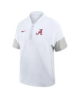 Nike Men's White Alabama Crimson Tide 2025 Sideline Short Sleeve Quarter-Zip Coach Jacket