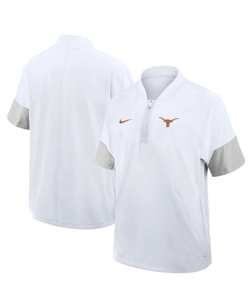 Nike Men's White Texas Longhorns 2025 Sideline Short Sleeve Quarter-Zip Coach Jacket
