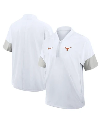 Nike Men's White Texas Longhorns 2025 Sideline Short Sleeve Quarter-Zip Coach Jacket