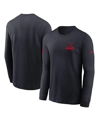 Nike Men's Navy Houston Texans Sideline Performance Long Sleeve T-Shirt