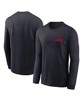 Nike Men's Navy Houston Texans Sideline Performance Long Sleeve T-Shirt