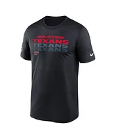Nike Men's Navy Houston Texans Wordmark Block Sideline Legend Performance T-Shirt